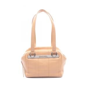 CHANEL Chocobar Boston Bag, Handbag, Leather, Grained Calf Women's, Beige